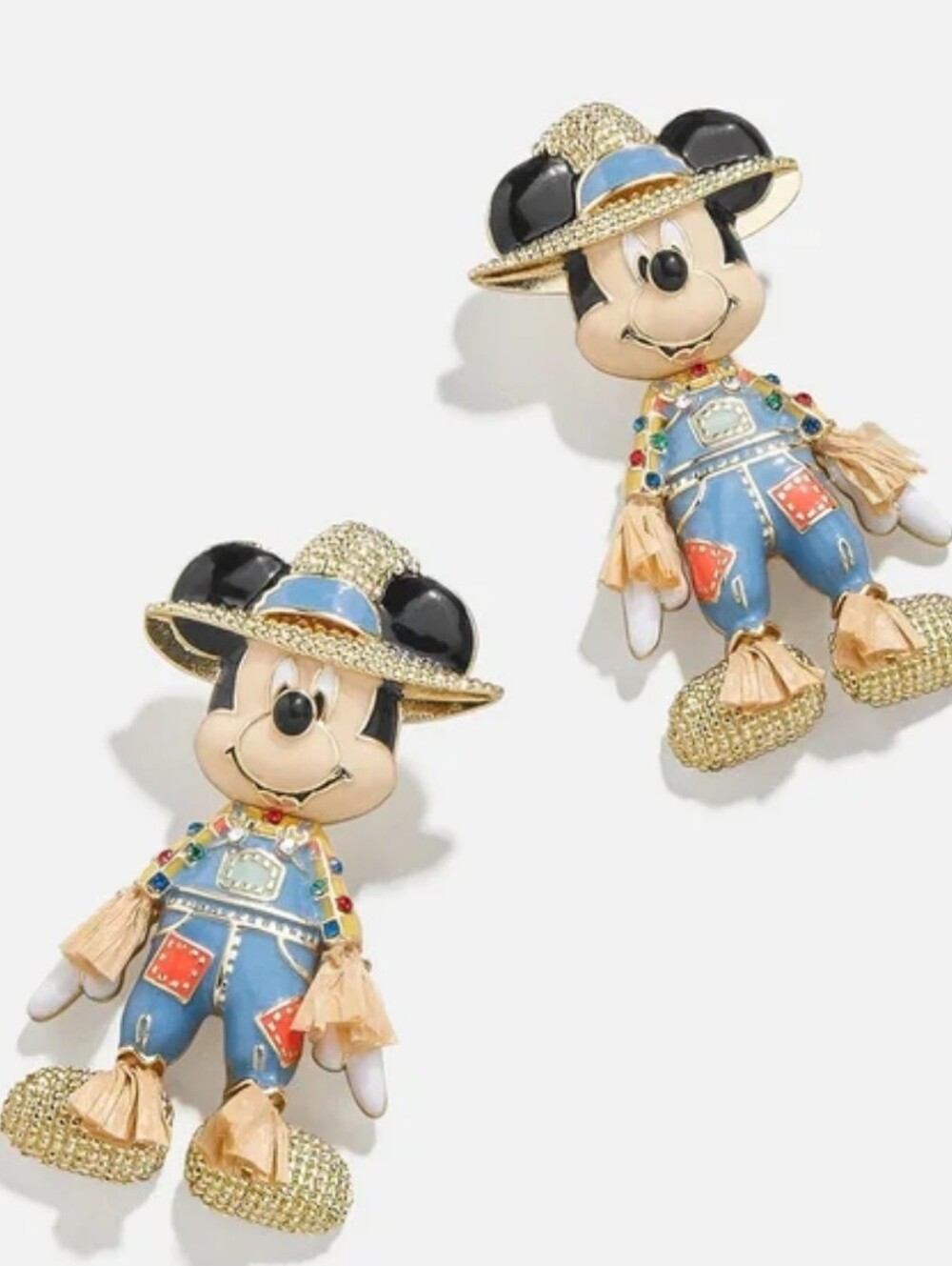 BaubleBar Mickey Mouse Scarecrow Earrings in Blue, Gold, Black